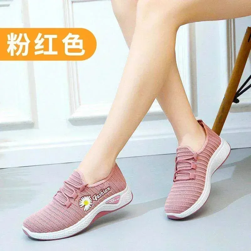 women's light running shoes Adult sneakers,net shoes, comfortable soft soled sneakers, women's breathable casual single shoes