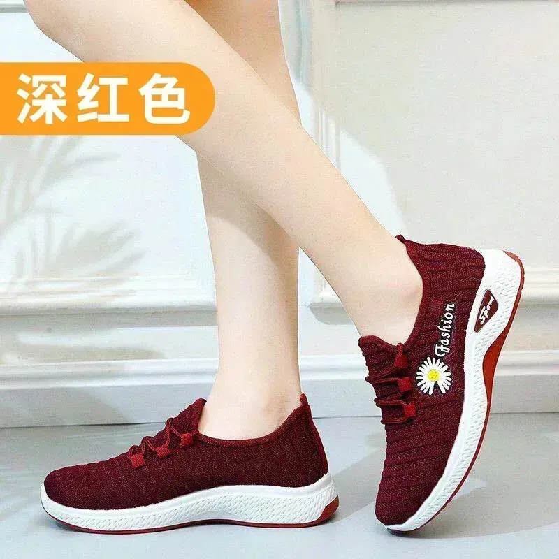 women's light running shoes Adult sneakers,net shoes, comfortable soft soled sneakers, women's breathable casual single shoes