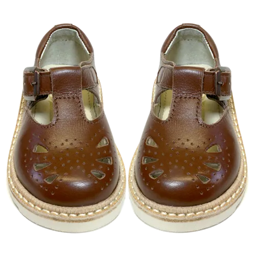 YOUNG SOLES Rosie T-Bar - Chestnut Brown